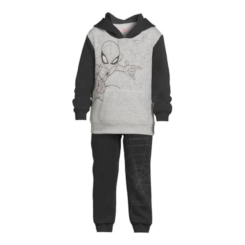 Spider-Man Kids Hoodie and Joggers Set - Black and Gray